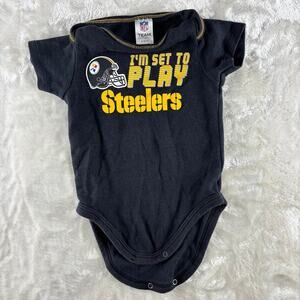Pittsburgh Steelers Baby 6-12M NFL Team Apparel One Piece "I'm Set To Play"